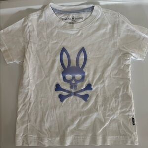 Psycho Bunny Kids White Tee with Purple Logo